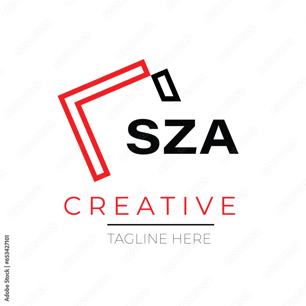 SZA letter logo design on white background. SZA creative initials letter logo concept. SZA letter design. - obrazy, fototapety, plakaty 