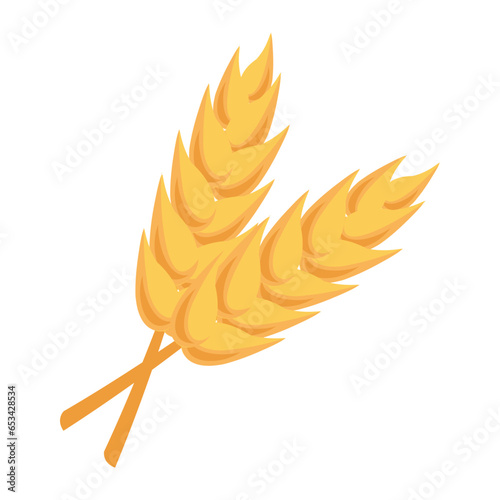 yellow grain ear. flat vector illustration.