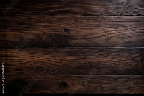 Mesa de madera, listones de madera oscura envejecida.