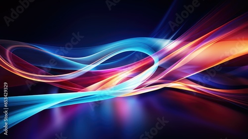 effect light motion trails illustration fast movement, abstract line, blue blur effect light motion trails