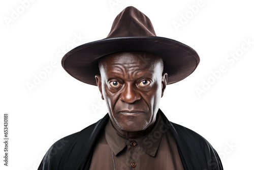 A man wearing a hat and a brown shirt. Versatile image suitable for various purposes.
