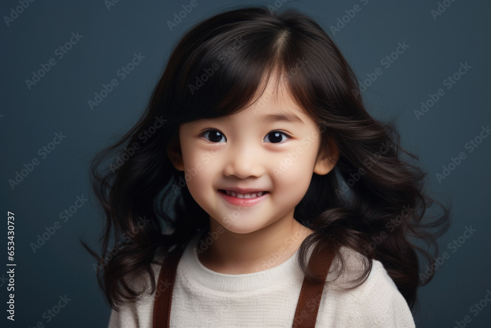 A picture of a little girl with a joyful smile on her face. Perfect for capturing the innocence and happiness of childhood. Suitable for use in advertisements, websites, or any project that needs a ch A picture of a little girl with a joyful smile on her face. Perfect for capturing the innocence and happiness of childhood. Suitable for use in advertisements, websites, or any project that needs a ch
