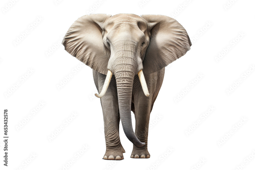 Obraz premium Transparent PNG of an African Elephant. Transparent Background PNG. Isolated PNG. Generative AI