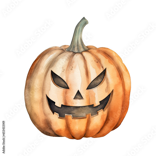 Watercolor Jack O Lantern Pumpkins, Watercolor Jacko Lantern Pumpkins