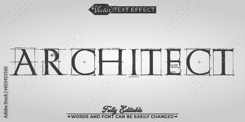Paper Architecture Sketch Vector Editable Text Effect Template