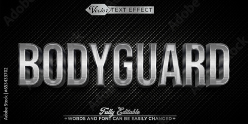 Silver Bodyguard Vector Editable Text Effect Template