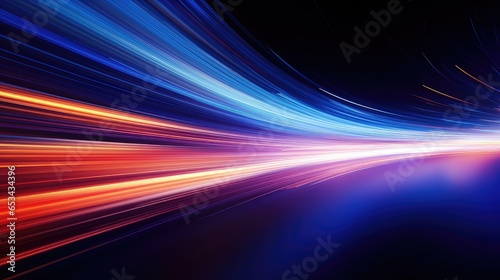 effect light motion trails illustration fast movement, abstract line, blue blur effect light motion trails photo