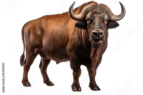 Transparent PNG of a African Buffalo. Transparent Background PNG. Isolated PNG. Generative AI