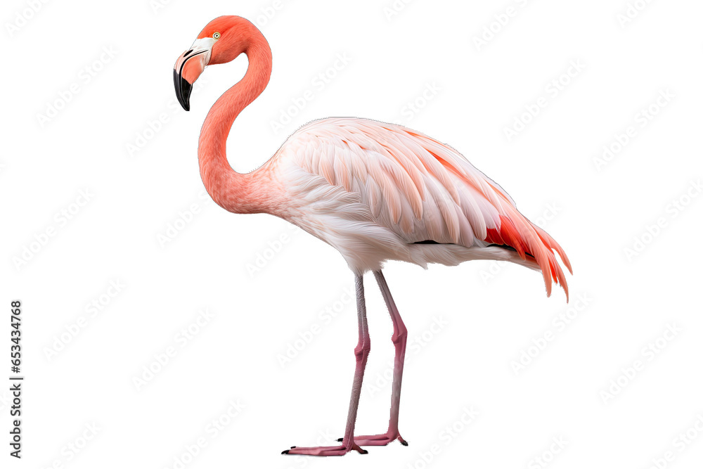 Transparent PNG of a Flamingo. Transparent Background PNG. Isolated PNG. Generative AI