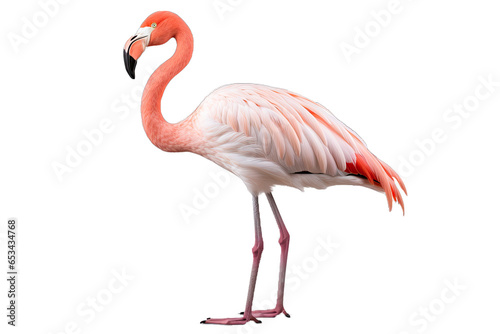 Transparent PNG of a Flamingo. Transparent Background PNG. Isolated PNG. Generative AI © Elka