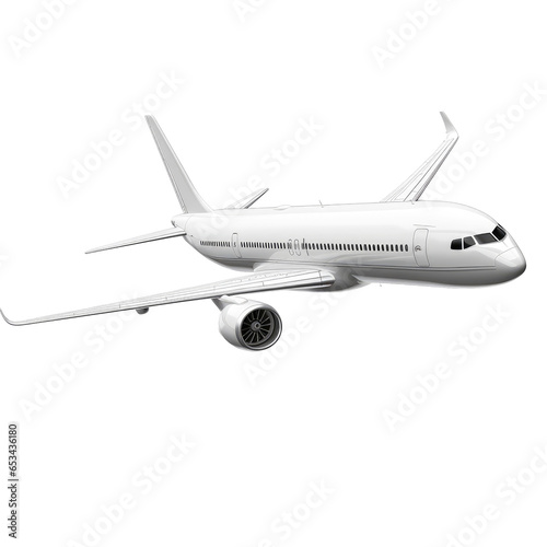 white Airplane flying on transparent background