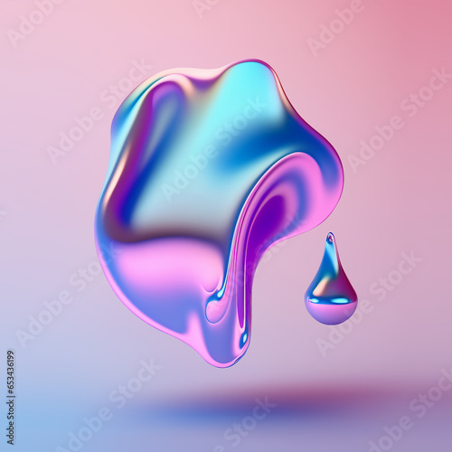 Holographic fluid drop shapes illustration