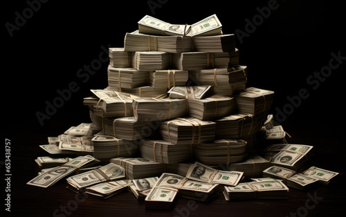 A large stack of hundred-do...
