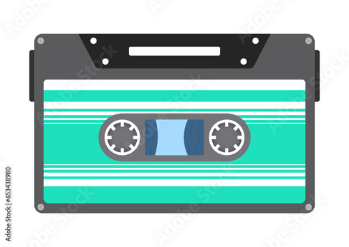Retro cassette. Music vintage and audio object. Retro mixtape  1980s pop songs tapes and stereo music cassettes. Isolated symbols vector