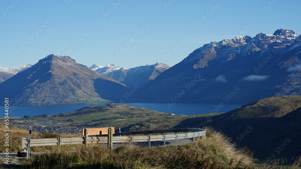 Views from the scenic drive to the Remarkables ski field in Queenstown