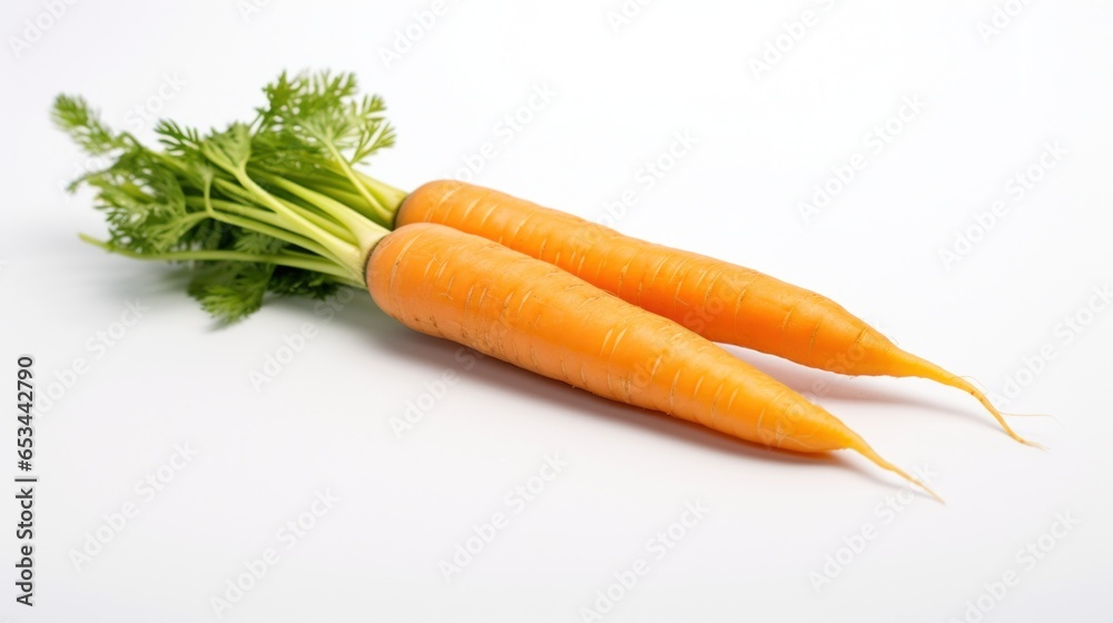 Fresh Organic Carrots on White Background Fresh Organic Carrots on White Background
