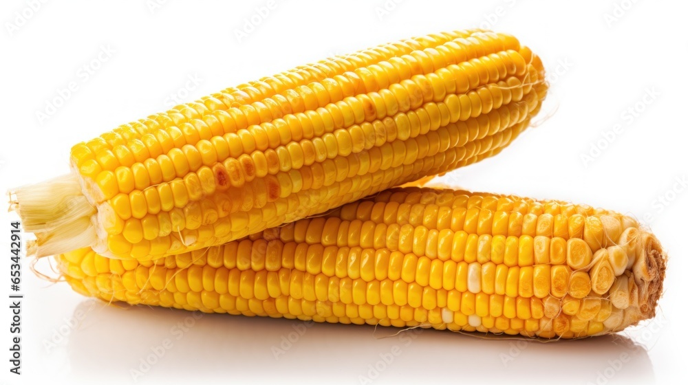 Grilled Sweet Corn on Seamless White Background Grilled Sweet Corn on Seamless White Background