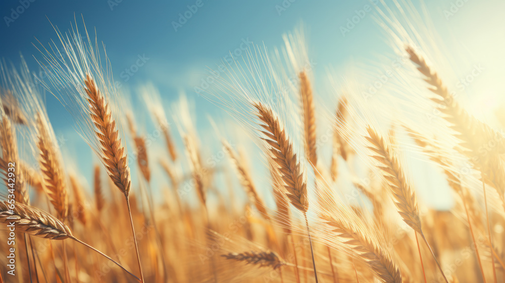 Vibrant Golden Wheat Under Sunlight Vibrant Golden Wheat Under Sunlight