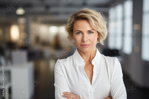  Relaxed Middle-Aged Businesswoman