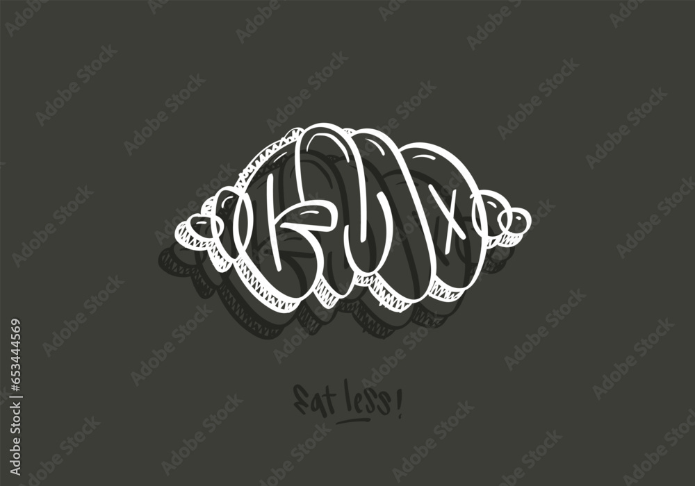 Obraz premium GMO Eat Less Graffiti Throw Up Letters Vector Design Eps 10