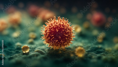 Virus 3D visualization of the virus photo disease