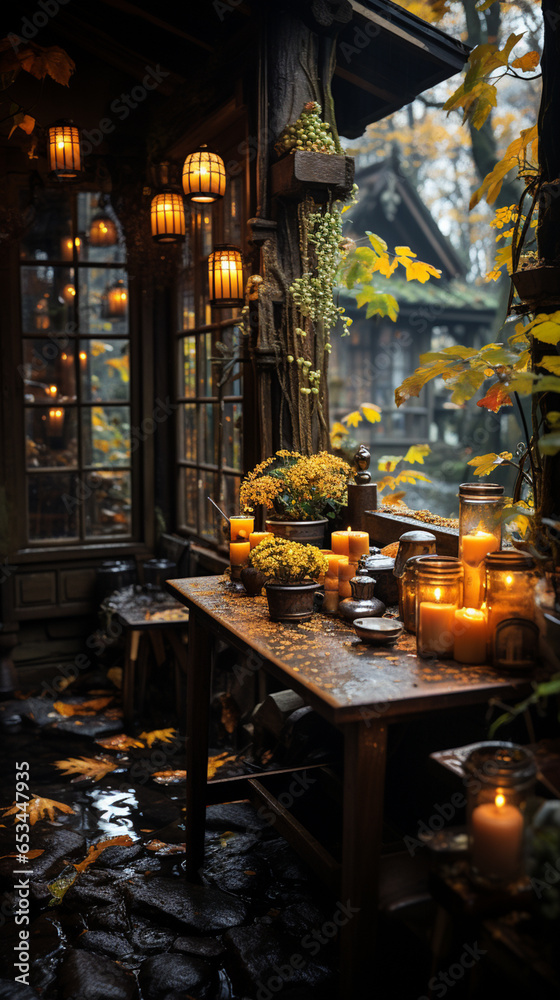 autumn cozy rainy day ,atmospheric picture