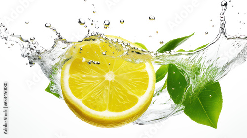 Beautiful lemon fruit with wow effect splash