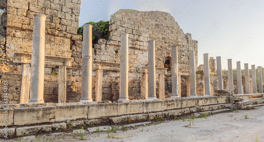 Ruins of the ancient Lycian city Perge located near the Antalya city in Turkey turkiye, GO Everywhere