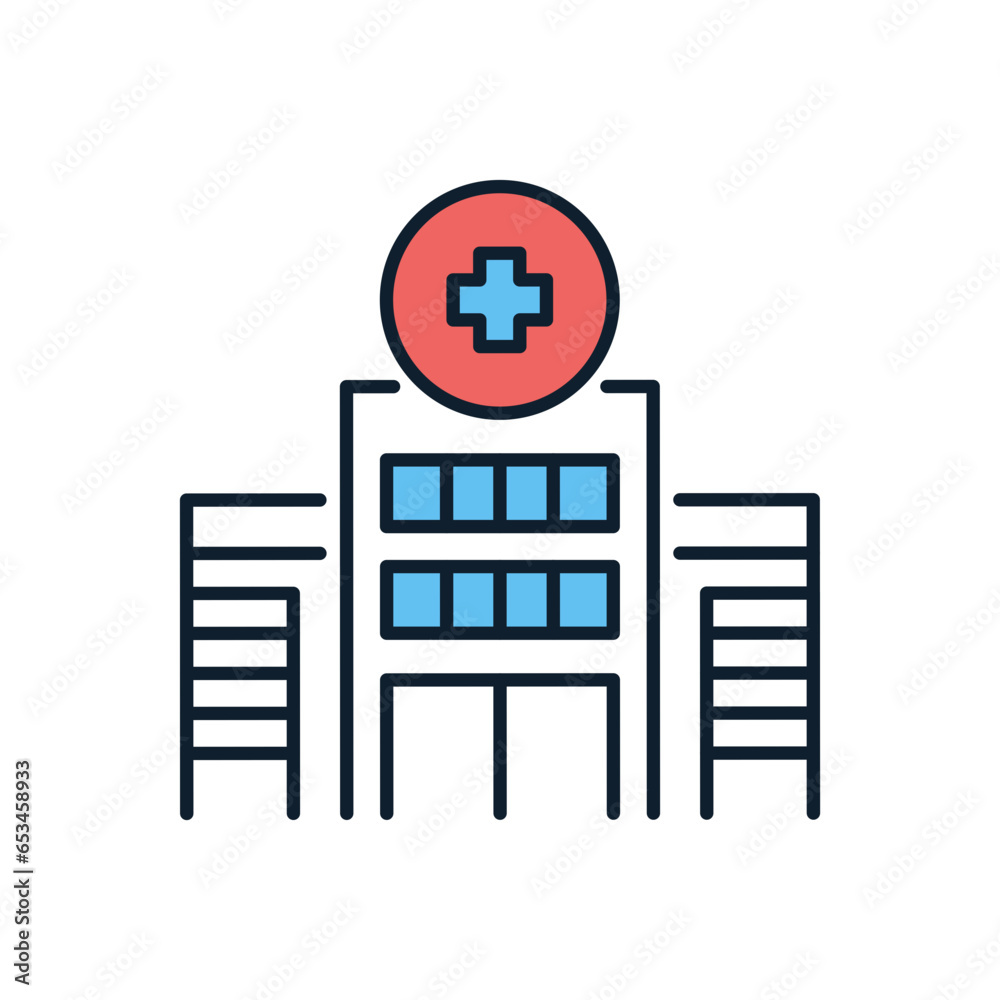 Hospital Building related vector icon. Hospital sign. Isolated on white background. Editable vector illustration Hospital Building related vector icon. Hospital sign. Isolated on white background. Editable vector illustration