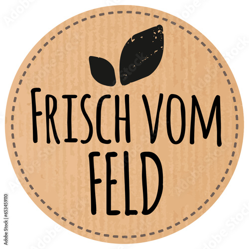 Button Frisch vom Feld mit Blättern recyclingpapier zerkratzt
