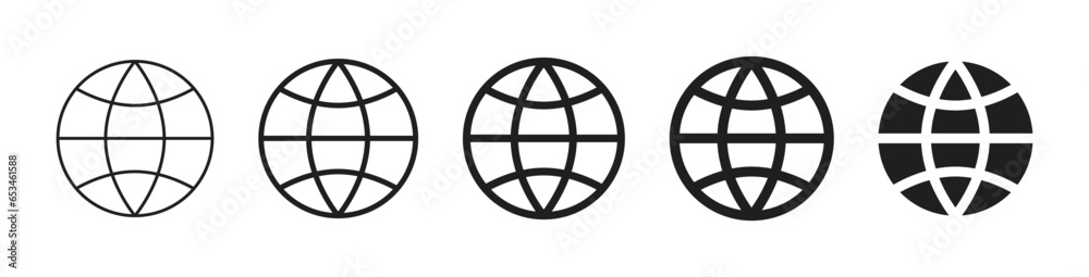 world icon set , web icons , globe icon , earth global icon symbol . website contact icons - obrazy, fototapety, plakaty 