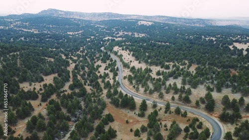 Road trip by car along the mountain roads and serpentines of Turkey. photo