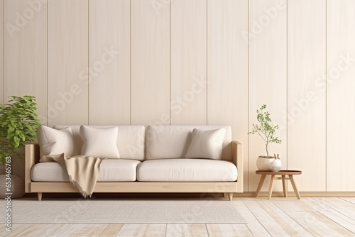 minimalist living room interior mockup