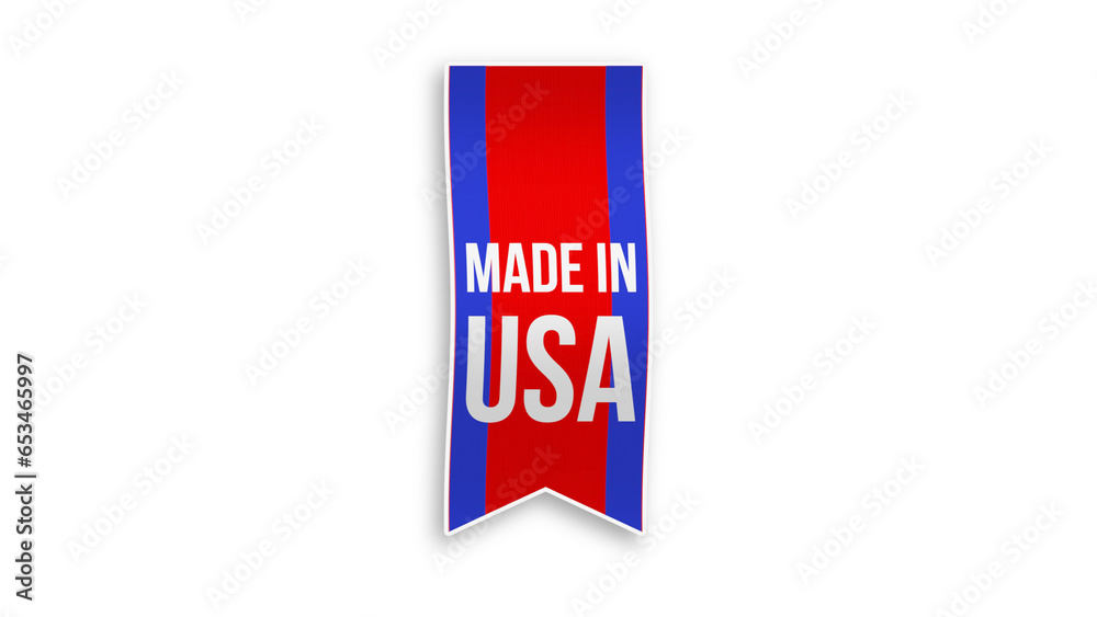 Made In USA Waving Banner Badge Element Made In USA Waving Banner Badge Element