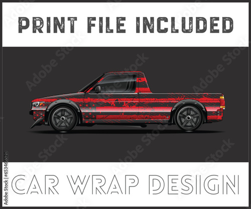 Race car wrap design vector for vehicle vinyl sticker Vector eps 10