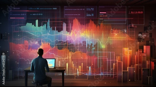 a super realistic image that eloquently illustrates the world of Data Analytics, where data is transformed into valuable insights with precision photo