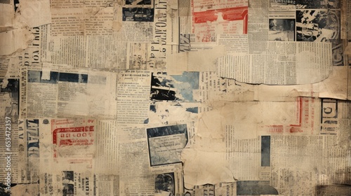 Abstract Collage of Vintage Newspaper Clippings photo