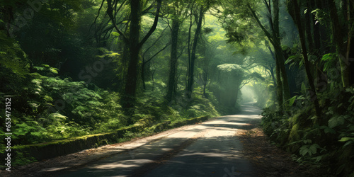 Road through a deep forest....