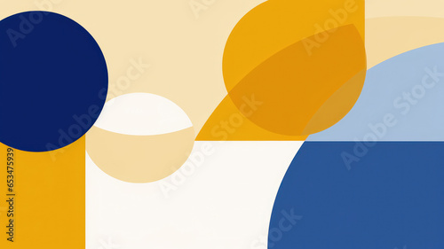 Blue and ochre circles with text space