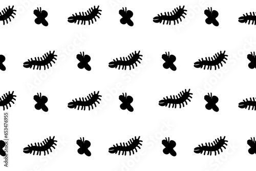 Creepy, spooky, scary, nasty insects. Halloween nature. Seamless vector pattern.