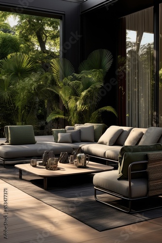 A set of modern sofa and co...
