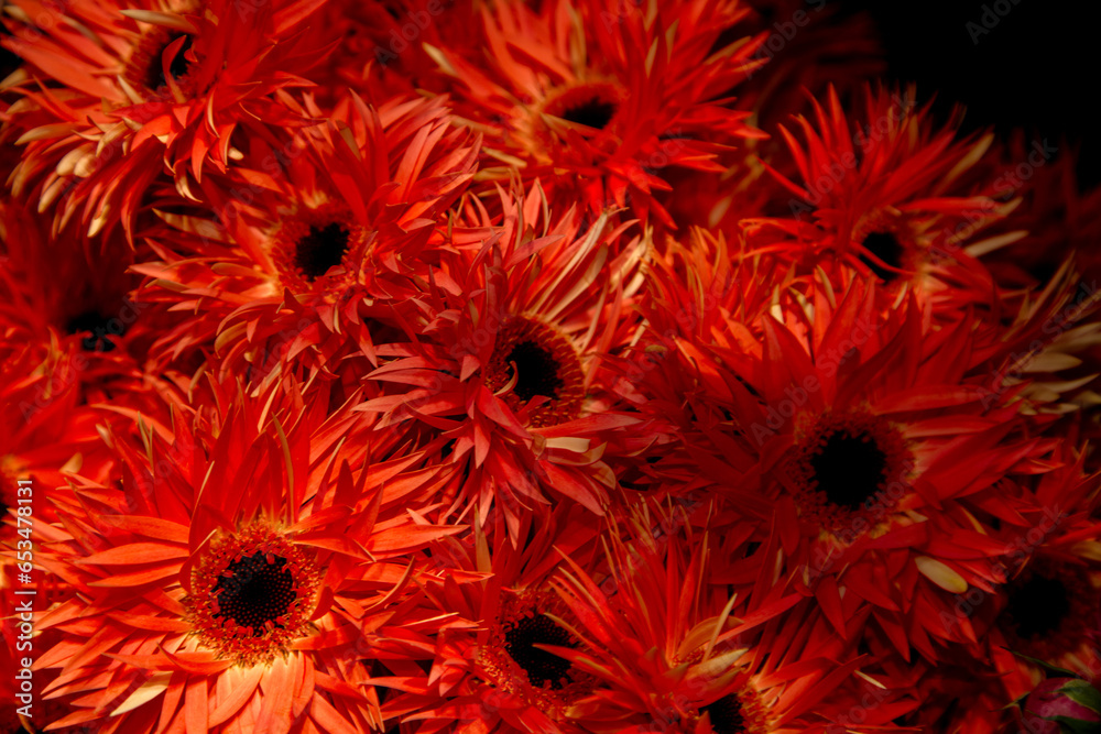 artificial silk red gerbera daisy flowers