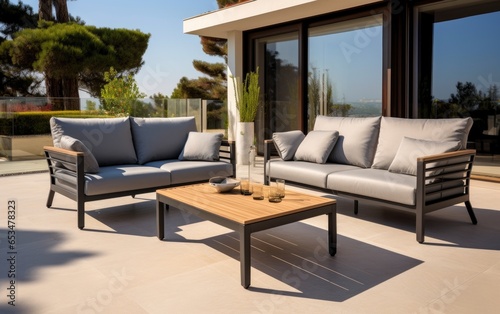 A set of modern sofa and co...