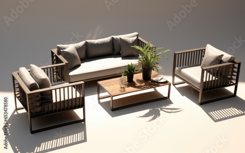 A set of modern sofa and co...