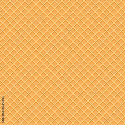Wafer background vector illustration. Waffle pattern. Ice cream cone texture