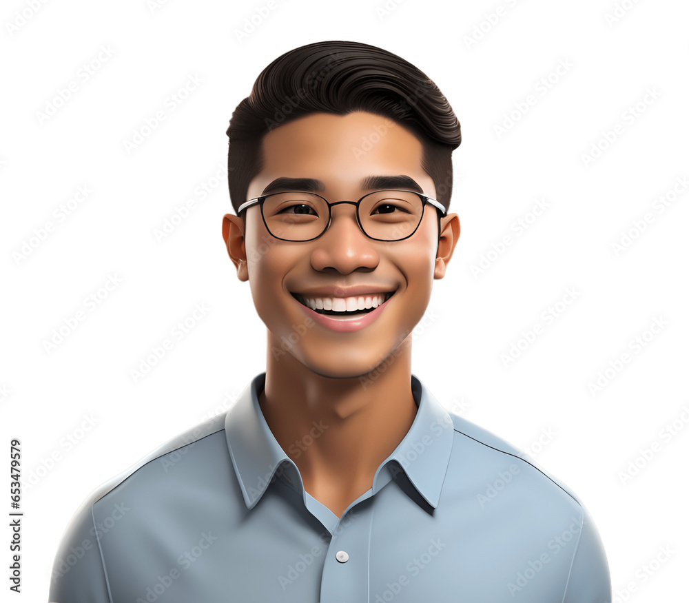 College student smiling happily on transparent background. College student smiling happily on transparent background.