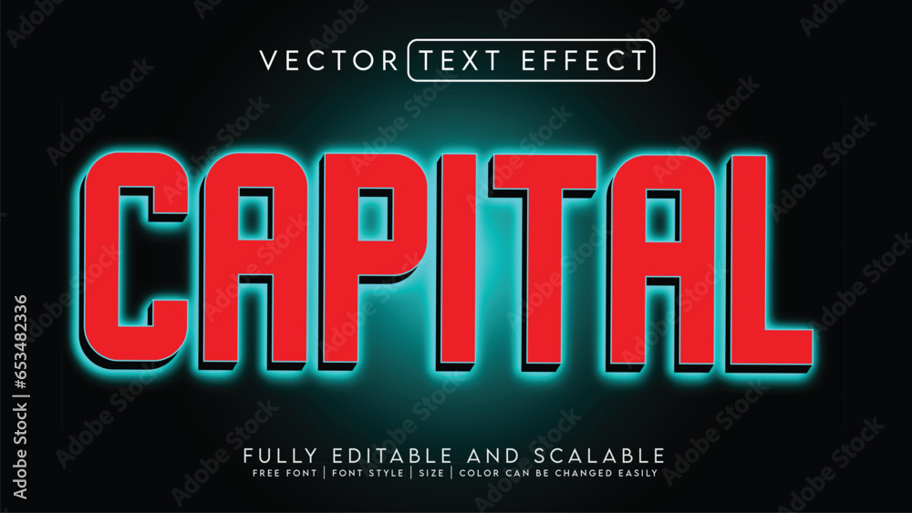 Obraz premium 3D Text Effect _Fully Editable and Scalable Vector (Capital)