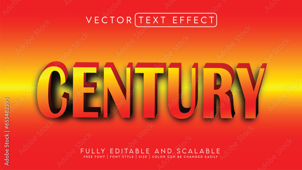 3D Text Effect _Fully Editable and Scalable Vector (Century)