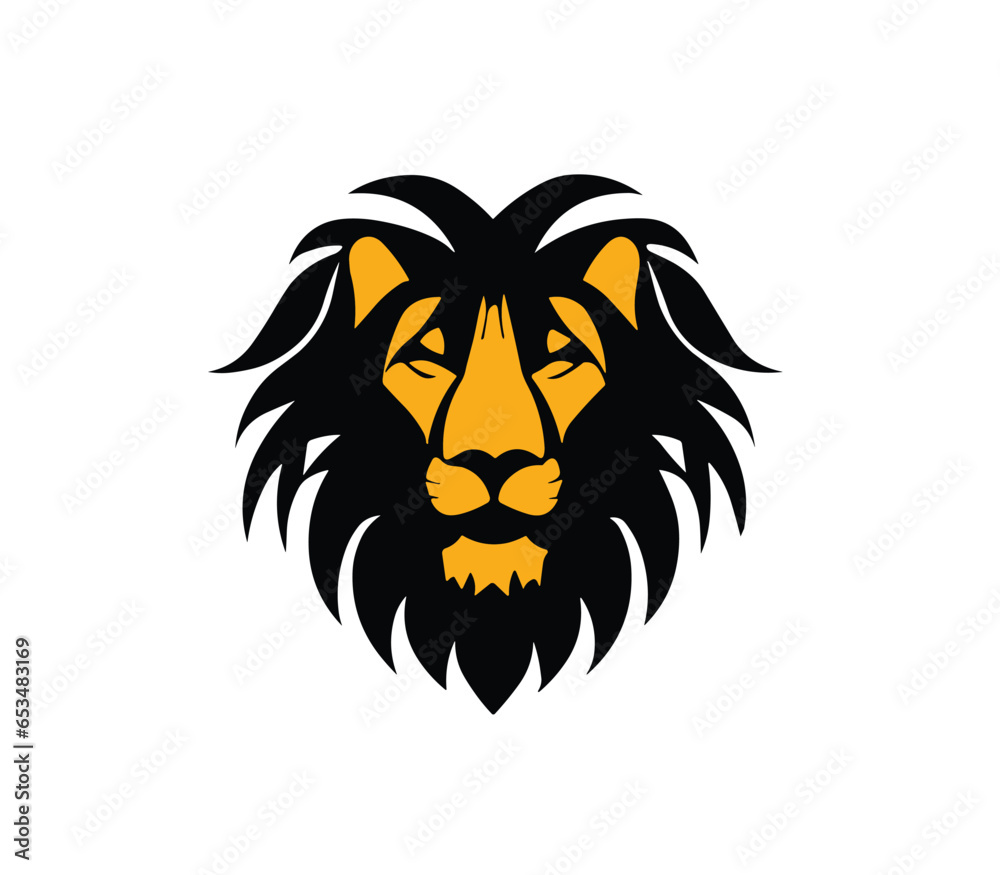 Lion head logo PNG design vector illustration