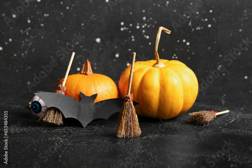 Halloween pumpkins with dec...